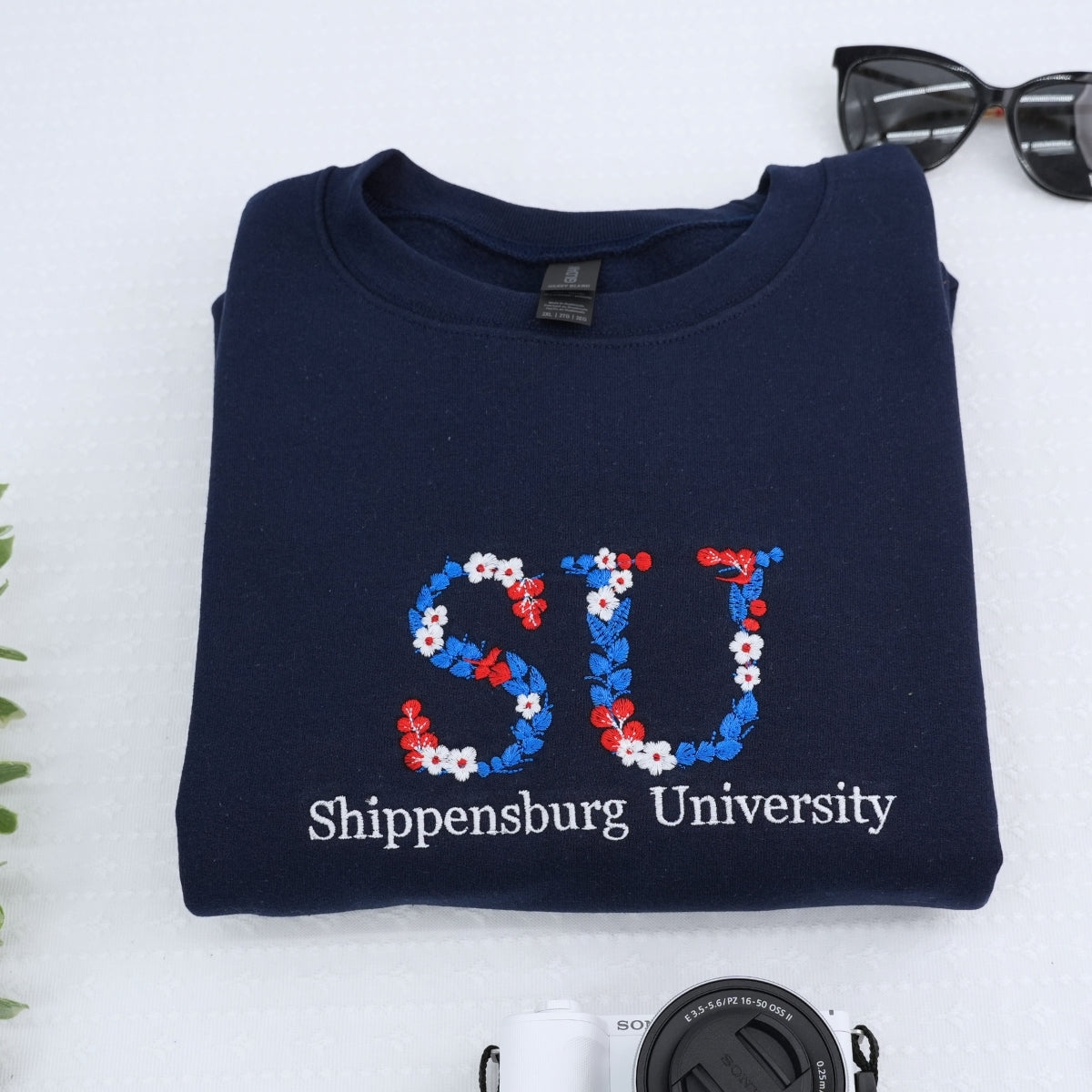 Personalized University Sweatshirts - Custom College Floral Embroidery - Premium School Apparel Design