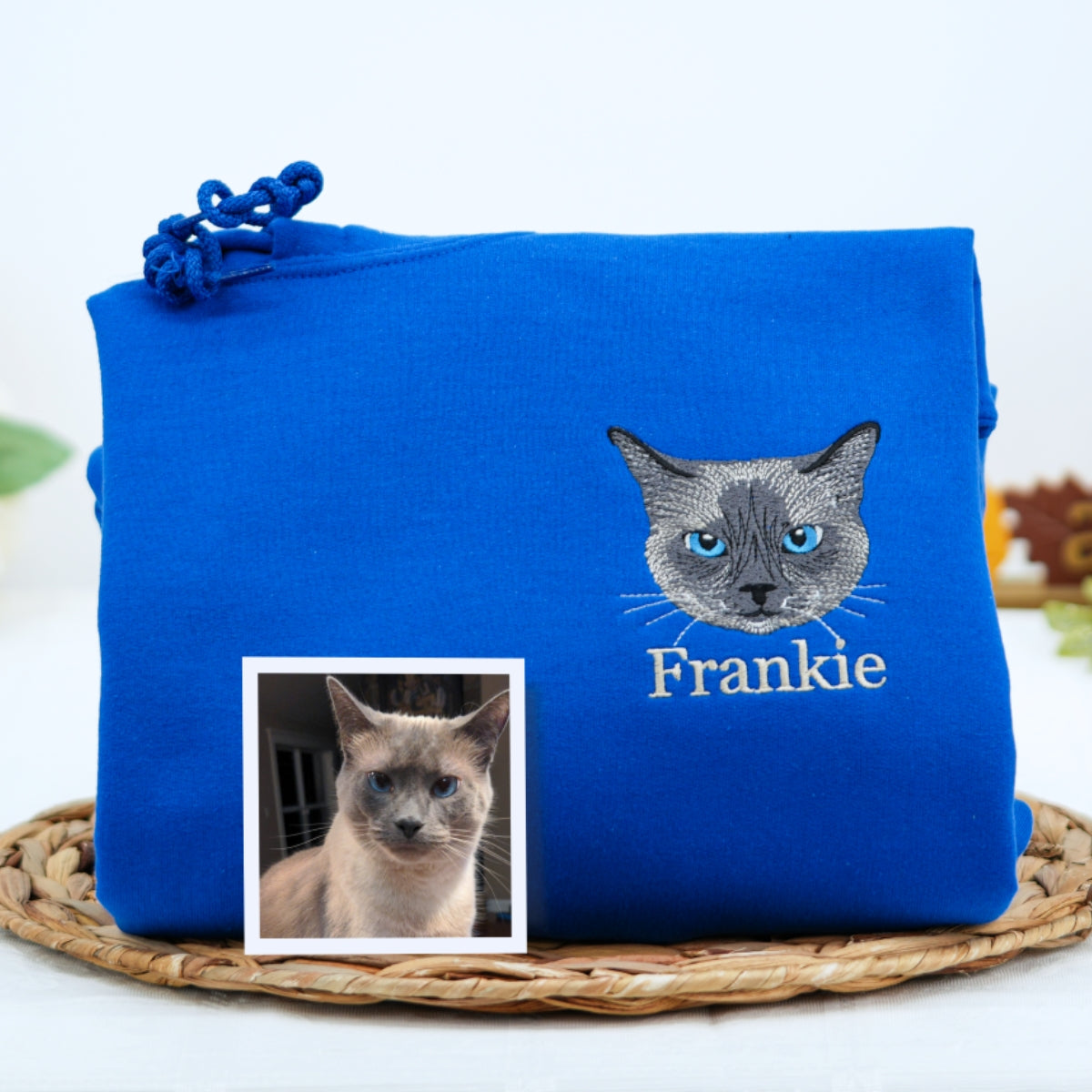 Individuell bestickte Engel- und Dämonenkatze-Kapuzenpullover für Paare