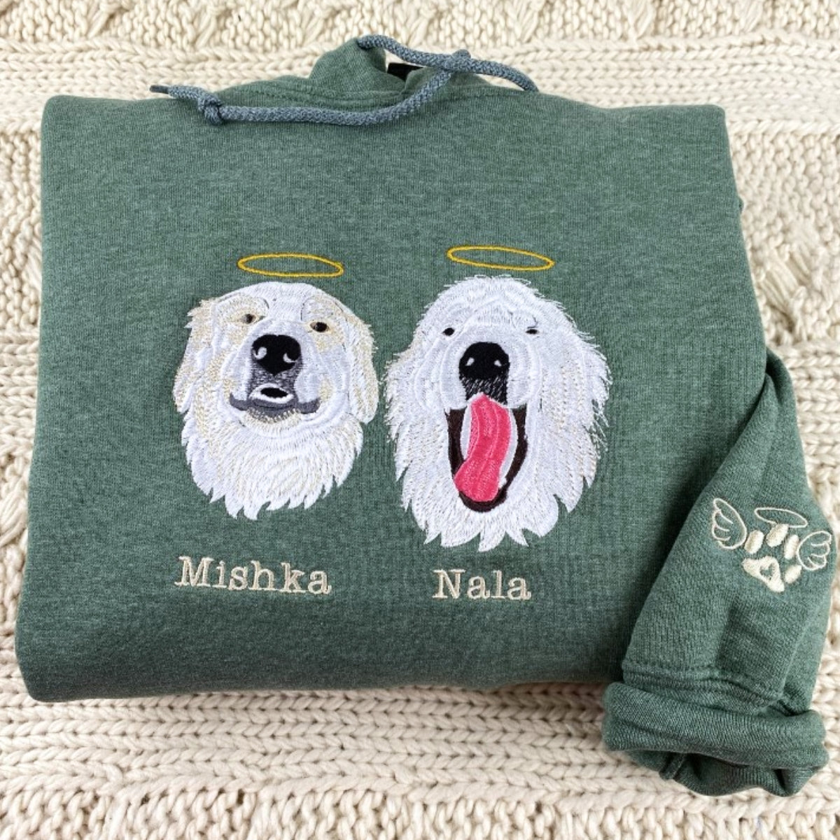 Sweats à capuche assortis brodés personnalisés avec ange et chat démon pour couples