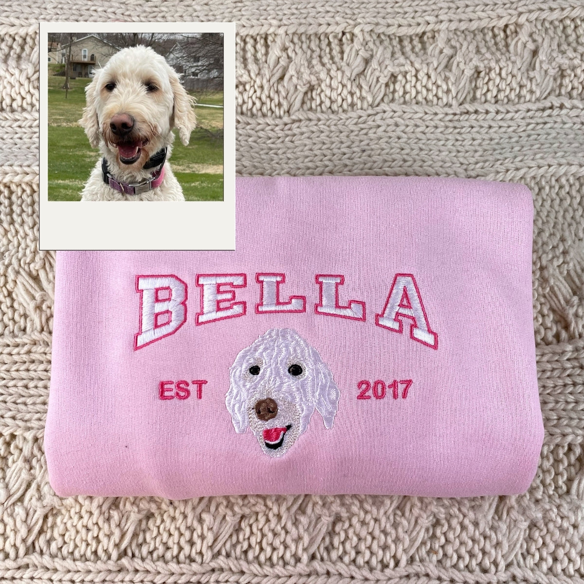 Pet Memorial Hoodies - Custom Dog Portrait Embroidered Sweatshirts - Gifts for Dog Lovers & Pet Parents