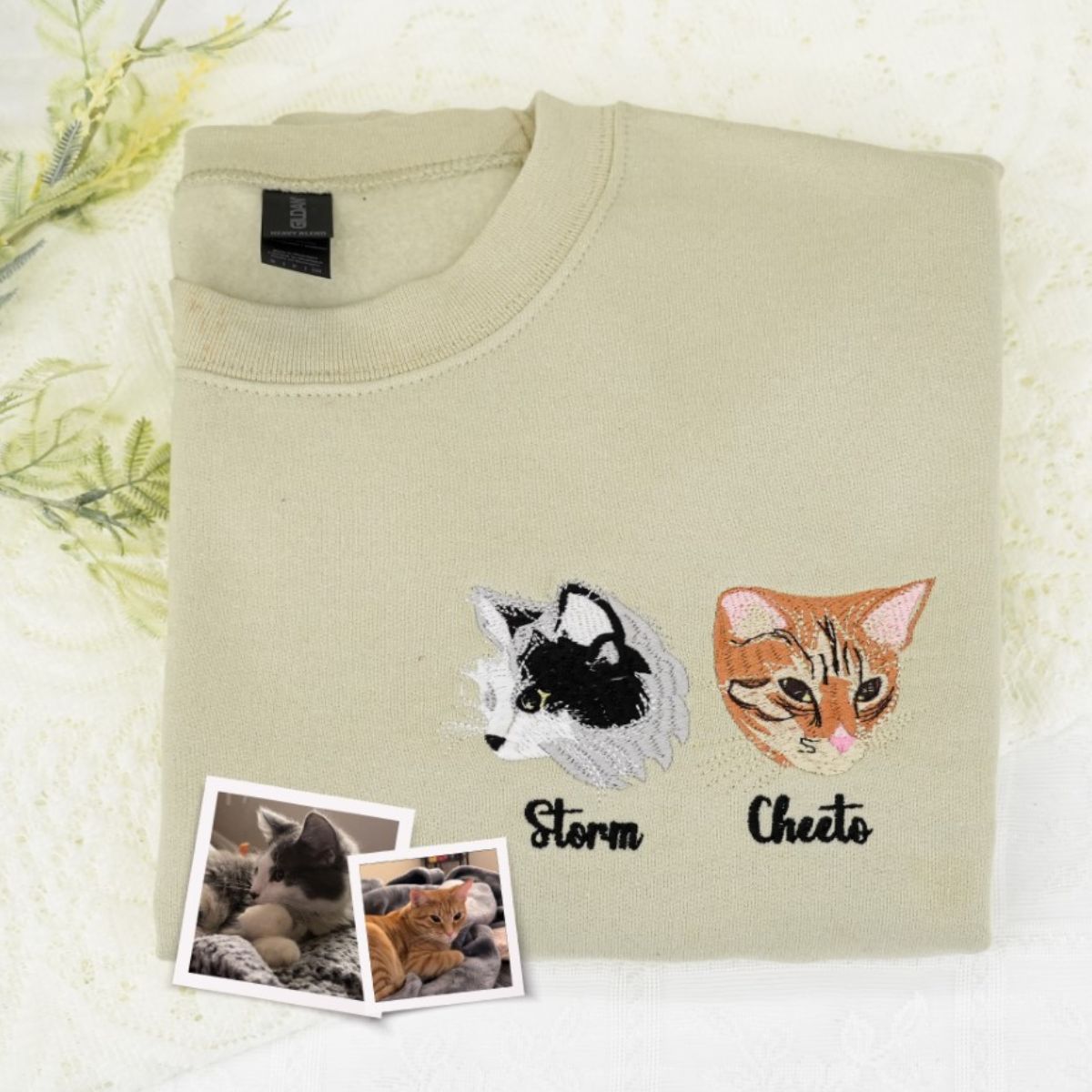 Individuell bestickte Engel- und Dämonenkatze-Kapuzenpullover für Paare