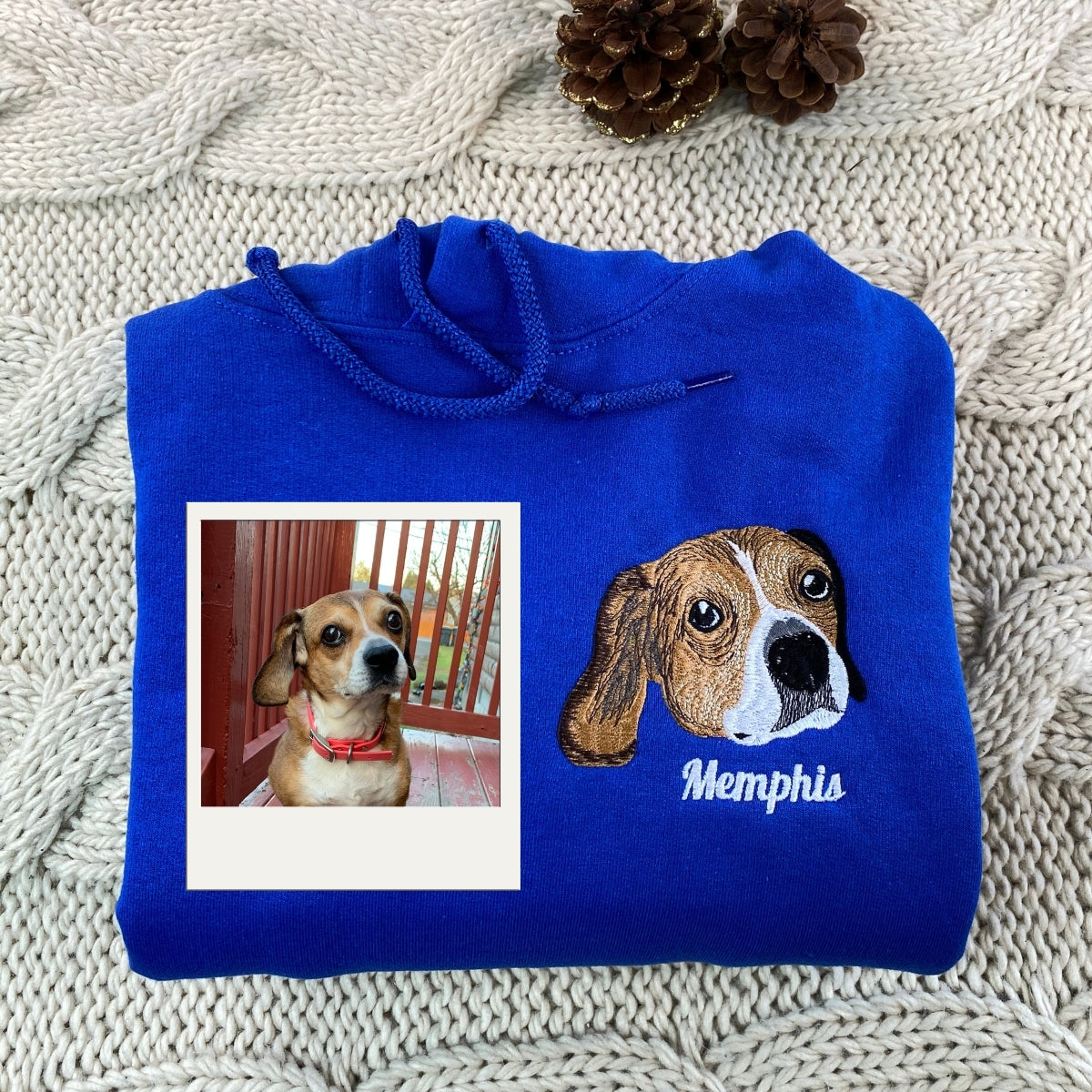Pet Portrait Hoodies Custom Dog Face Embroidered