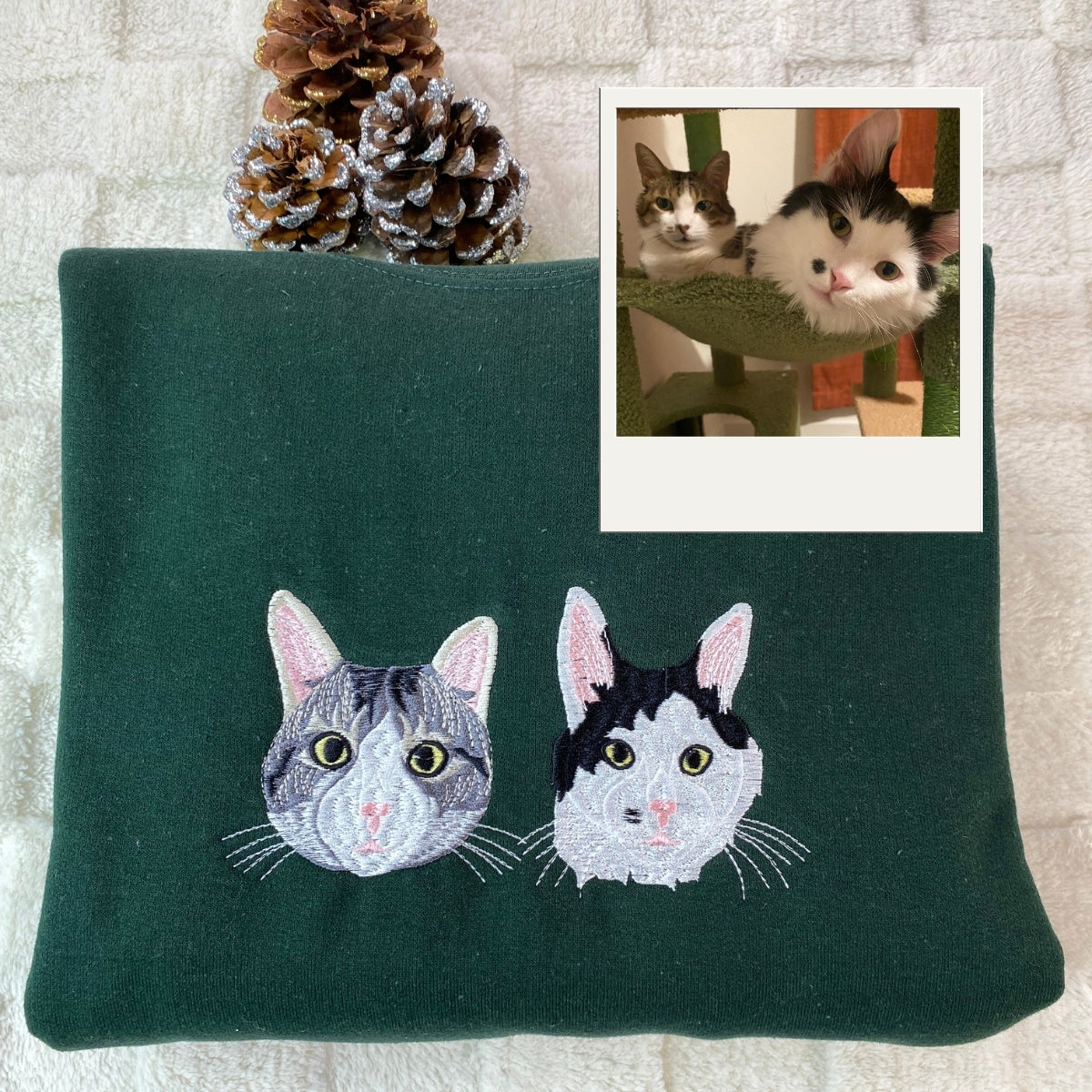 Individuell bestickte Engel- und Dämonenkatze-Kapuzenpullover für Paare