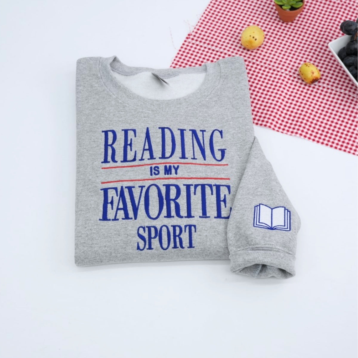 Reading Is My Favorite Sport Sweatshirts - Book Lover Embroidered Apparel - Perfect Bookworm Gift