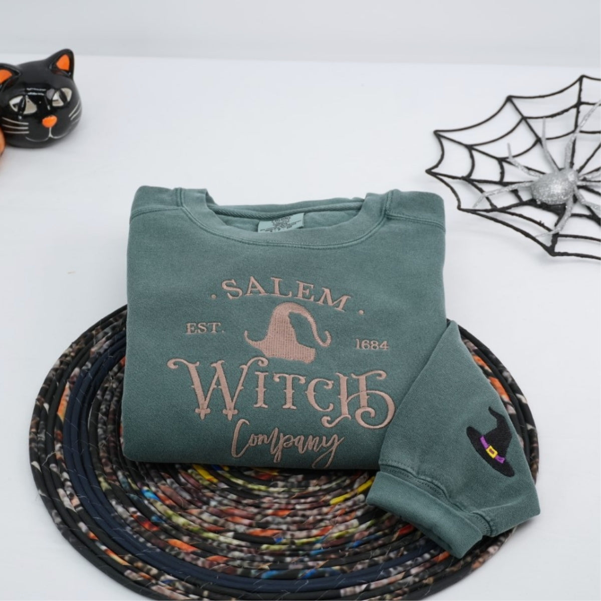 Individuell bestickte Engel- und Dämonenkatze-Kapuzenpullover für Paare
