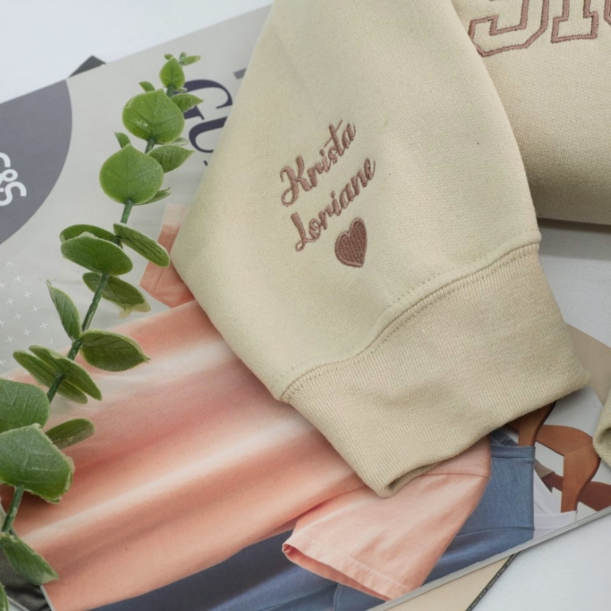 Individuell bestickte Engel- und Dämonenkatze-Kapuzenpullover für Paare