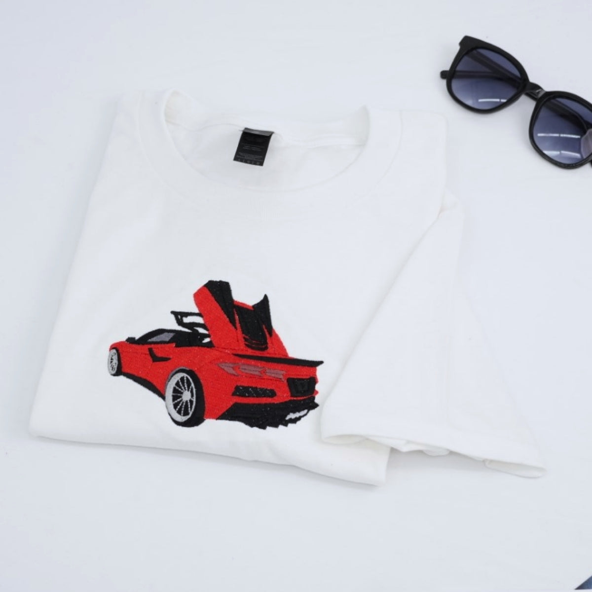 Sports Car Custom T-Shirt - Red Car Embroidered Shirt - Perfect Auto Enthusiast Gift