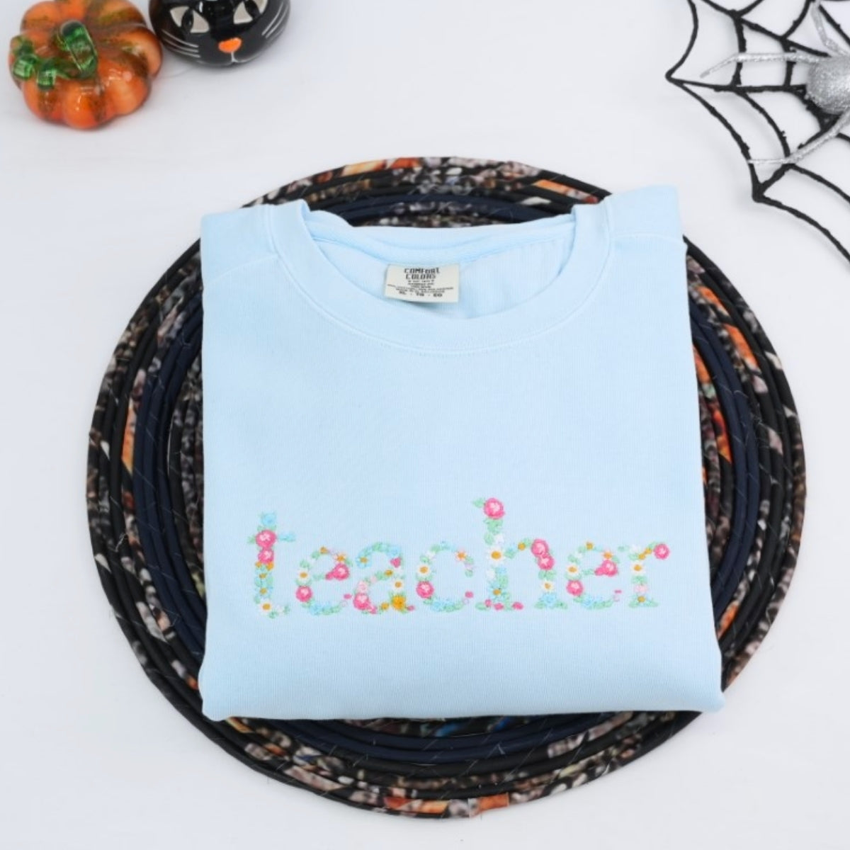 Teacher Appreciation Custom Sweatshirts - Floral Letter Embroidered - Perfect Student Gift for Educator