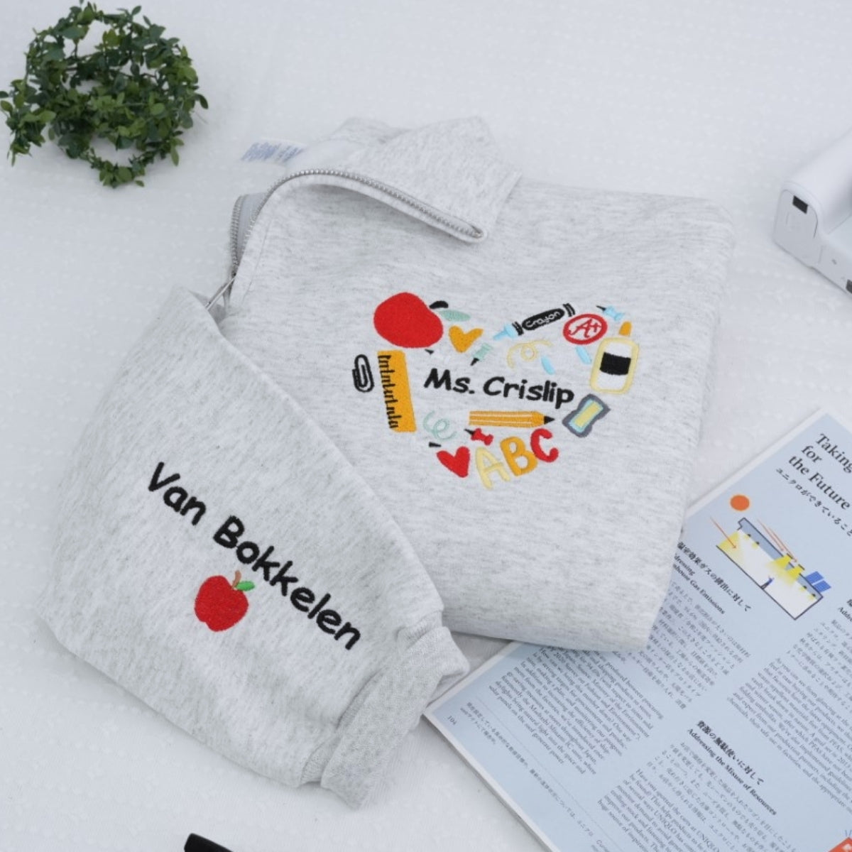 Individuell bestickte Engel- und Dämonenkatze-Kapuzenpullover für Paare