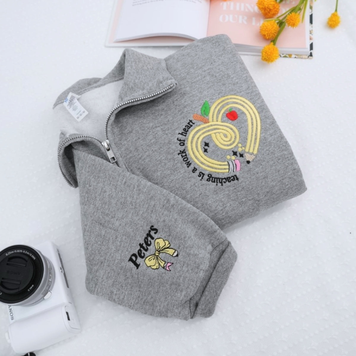 Individuell bestickte Engel- und Dämonenkatze-Kapuzenpullover für Paare