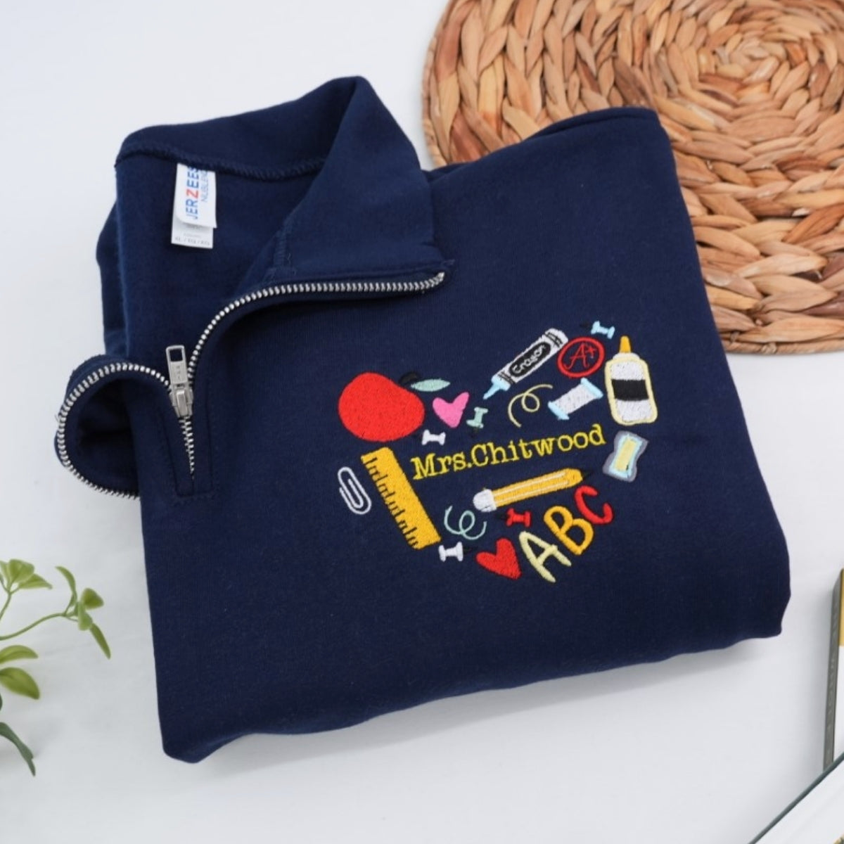 Teacher Custom Quarter Zip - Halloween Classroom Embroidered Sweatshirt - Perfect Teacher Gift