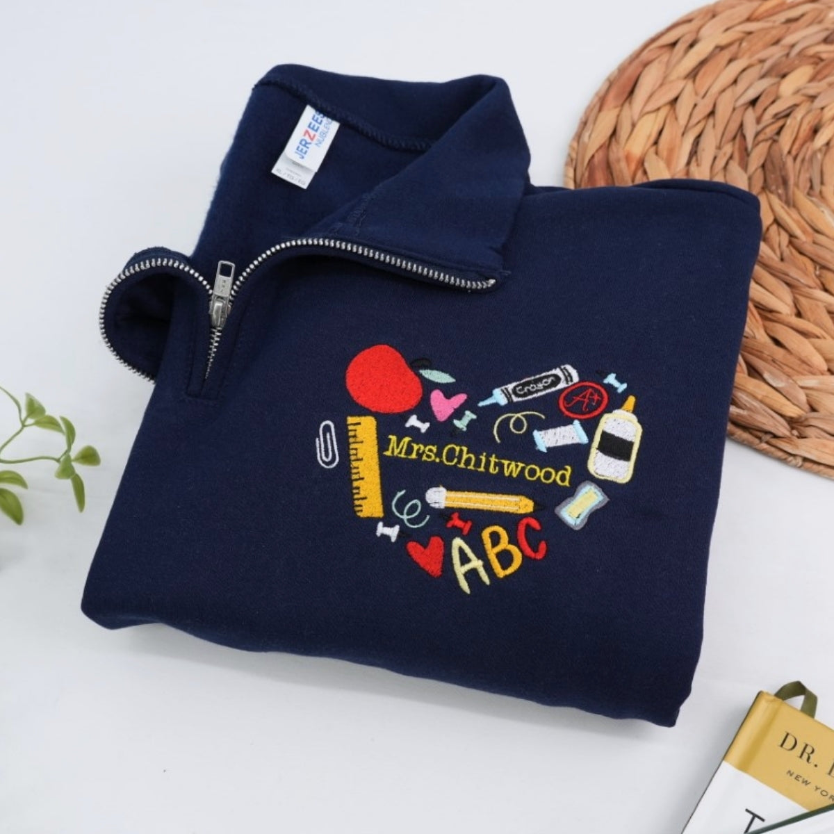 Teacher Custom Quarter Zip - Halloween Classroom Embroidered Sweatshirt - Perfect Teacher Gift