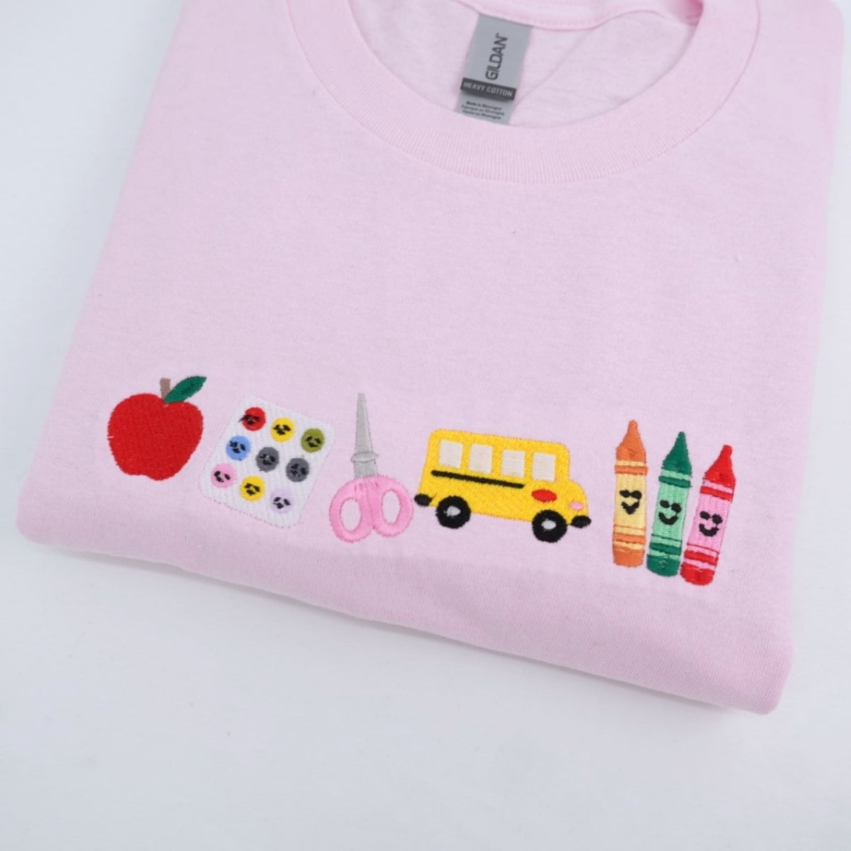 Teacher Custom T-Shirts - School Supply Embroidered Tee - Perfect Back to School Gift