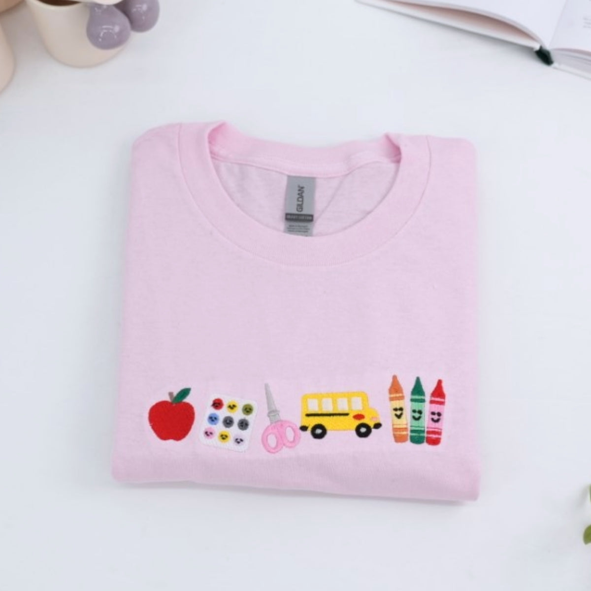 Teacher Custom T-Shirts - School Supply Embroidered Tee - Perfect Back to School Gift