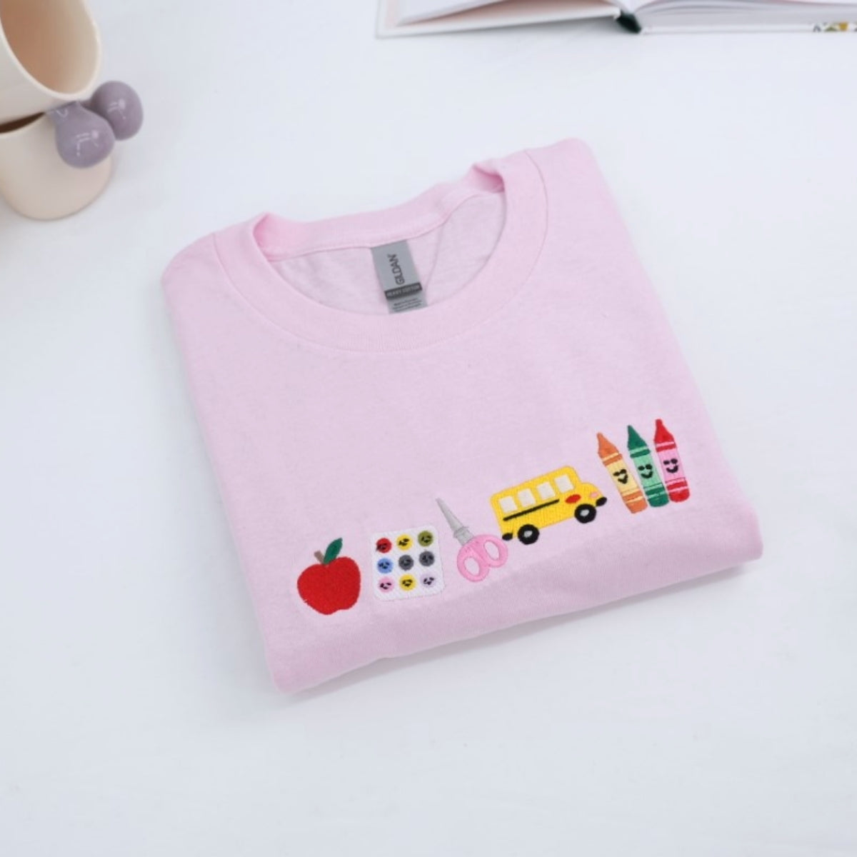 Teacher Custom T-Shirts - School Supply Embroidered Tee - Perfect Back to School Gift