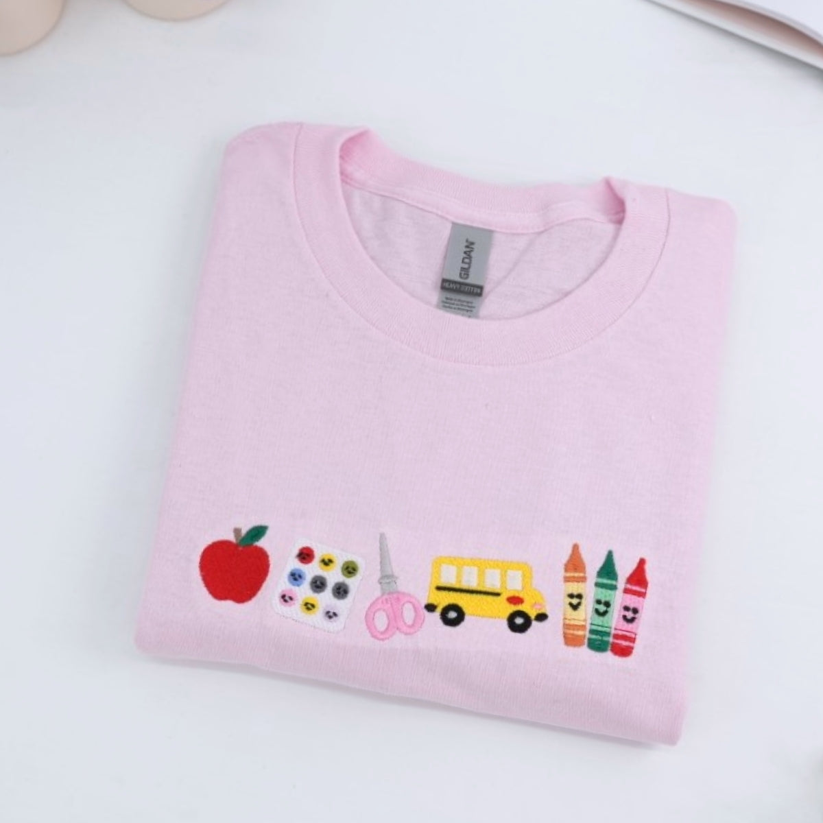 Teacher Custom T-Shirts - School Supply Embroidered Tee - Perfect Back to School Gift