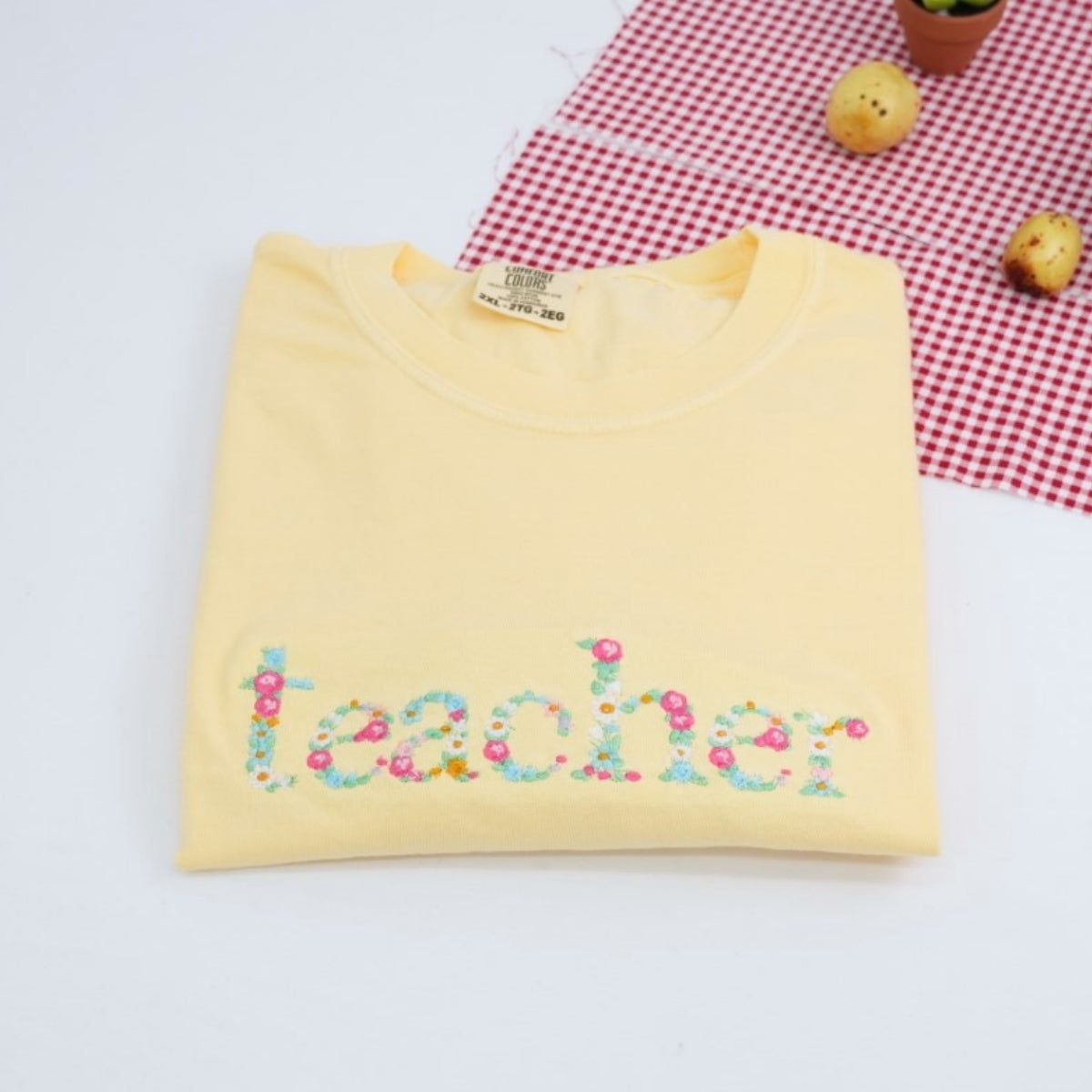 Teacher Floral T-Shirts - Custom Embroidered Education Apparel - Perfect Teacher Appreciation Gift