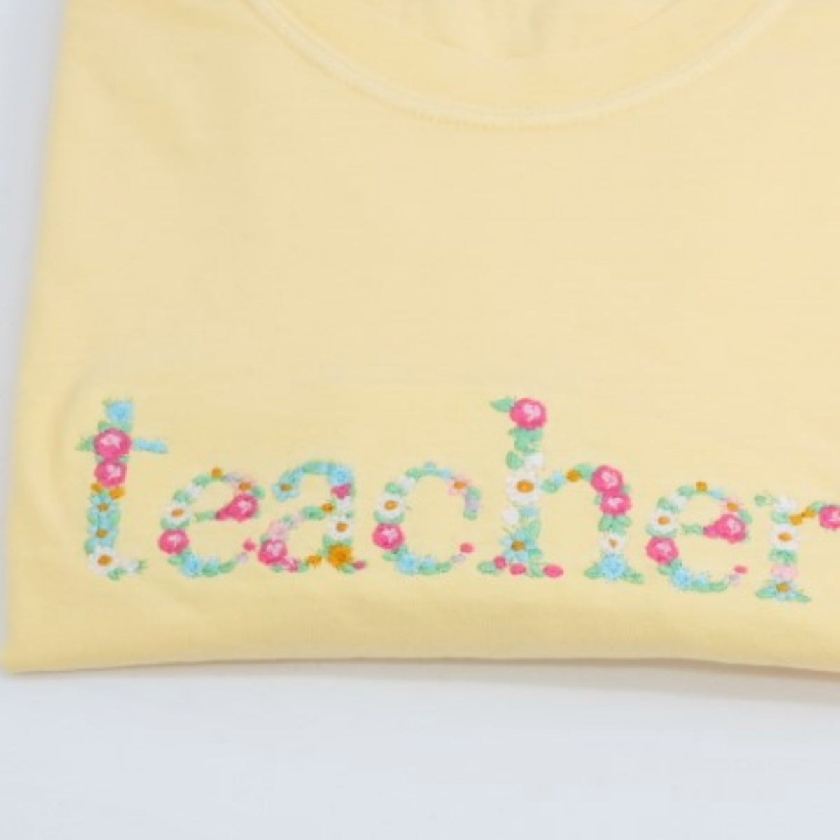 Teacher Floral T-Shirts - Custom Embroidered Education Apparel - Perfect Teacher Appreciation Gift