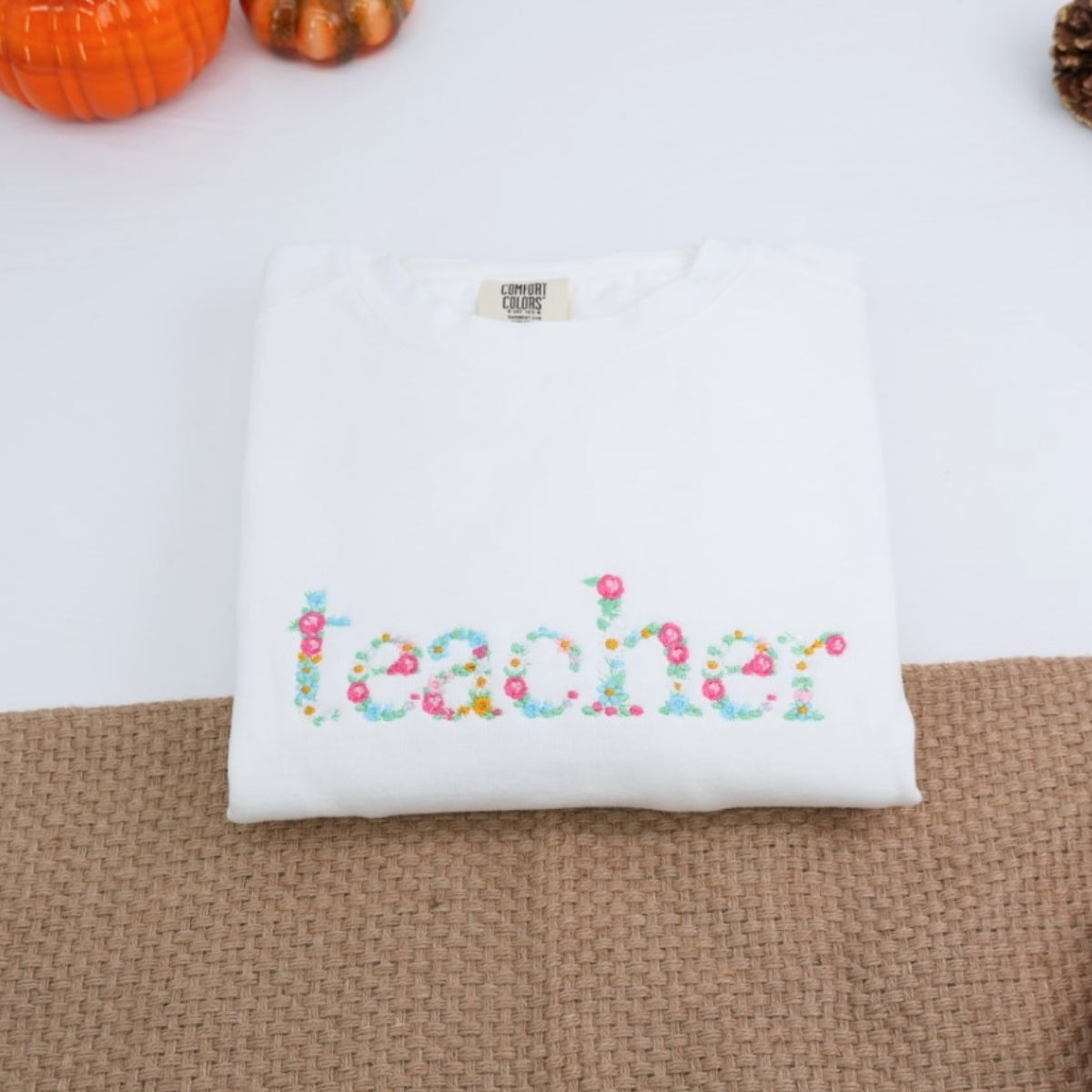 Teacher Floral T-Shirts - Custom Embroidered Education Apparel - Perfect Teacher Appreciation Gift