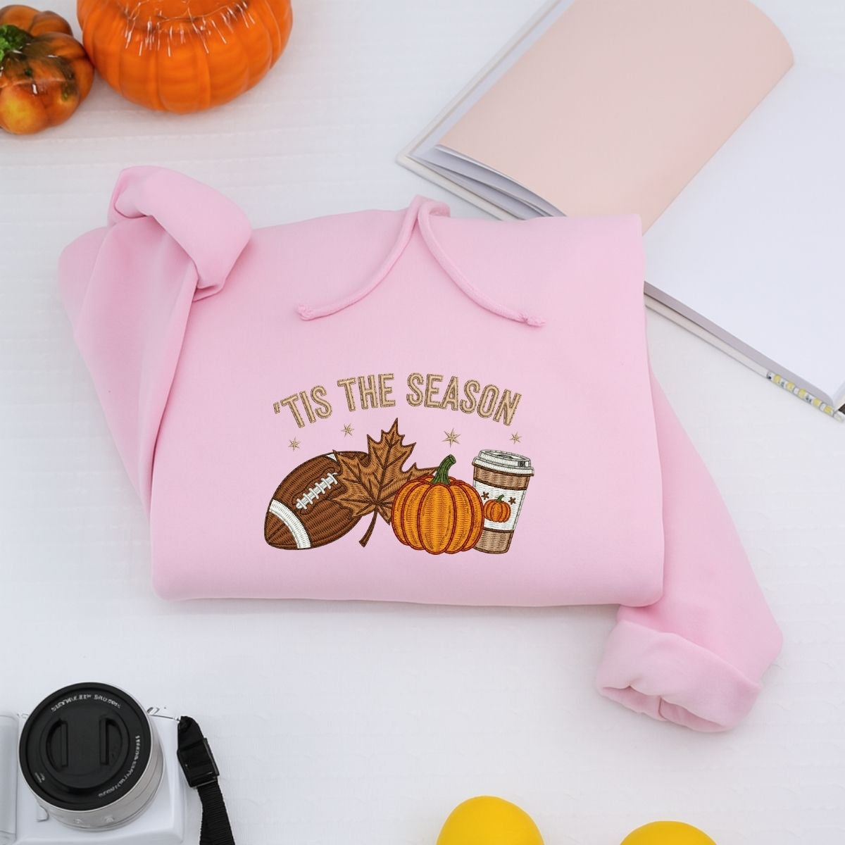 Tis The Season Fall Sweatshirt - Autumn Embroidered Hoodie - Perfect Halloween Gift