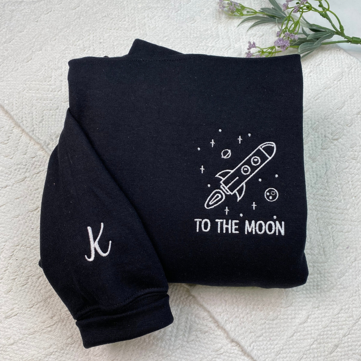 Zum Mond und zurück, individuell bestickte passende Hoodies für Paare