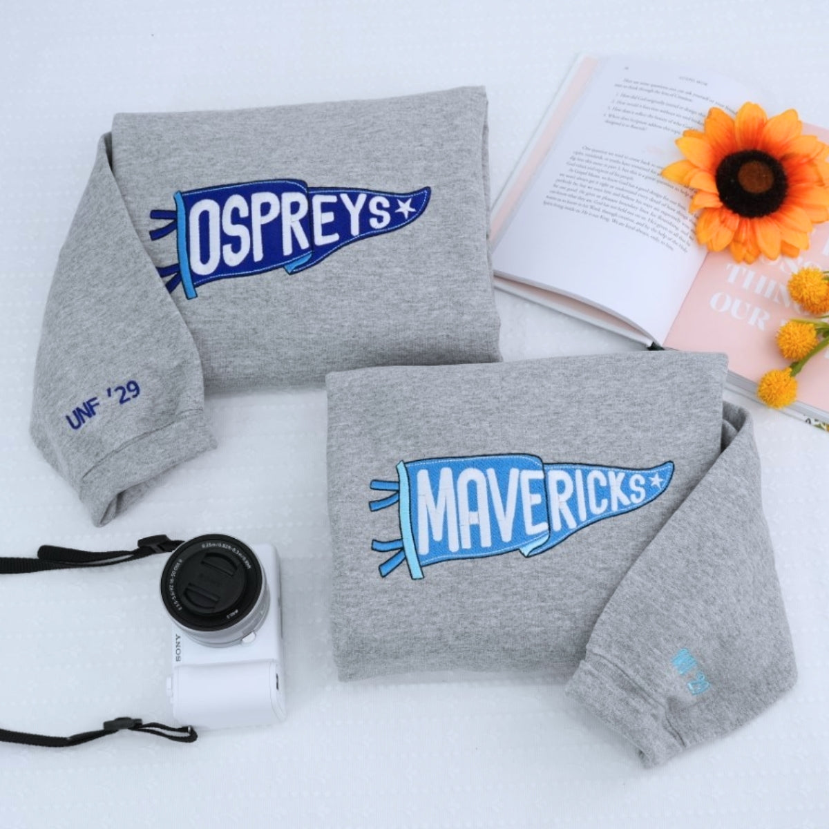 Individuell bestickte Engel- und Dämonenkatze-Kapuzenpullover für Paare