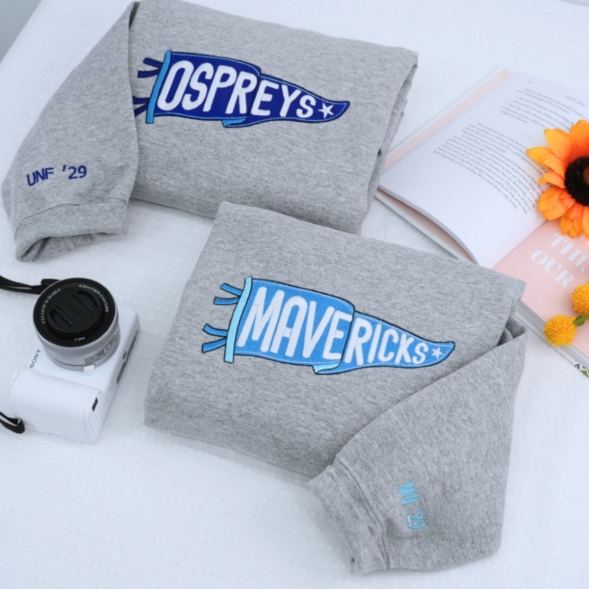 Sweats à capuche assortis brodés personnalisés avec ange et chat démon pour couples