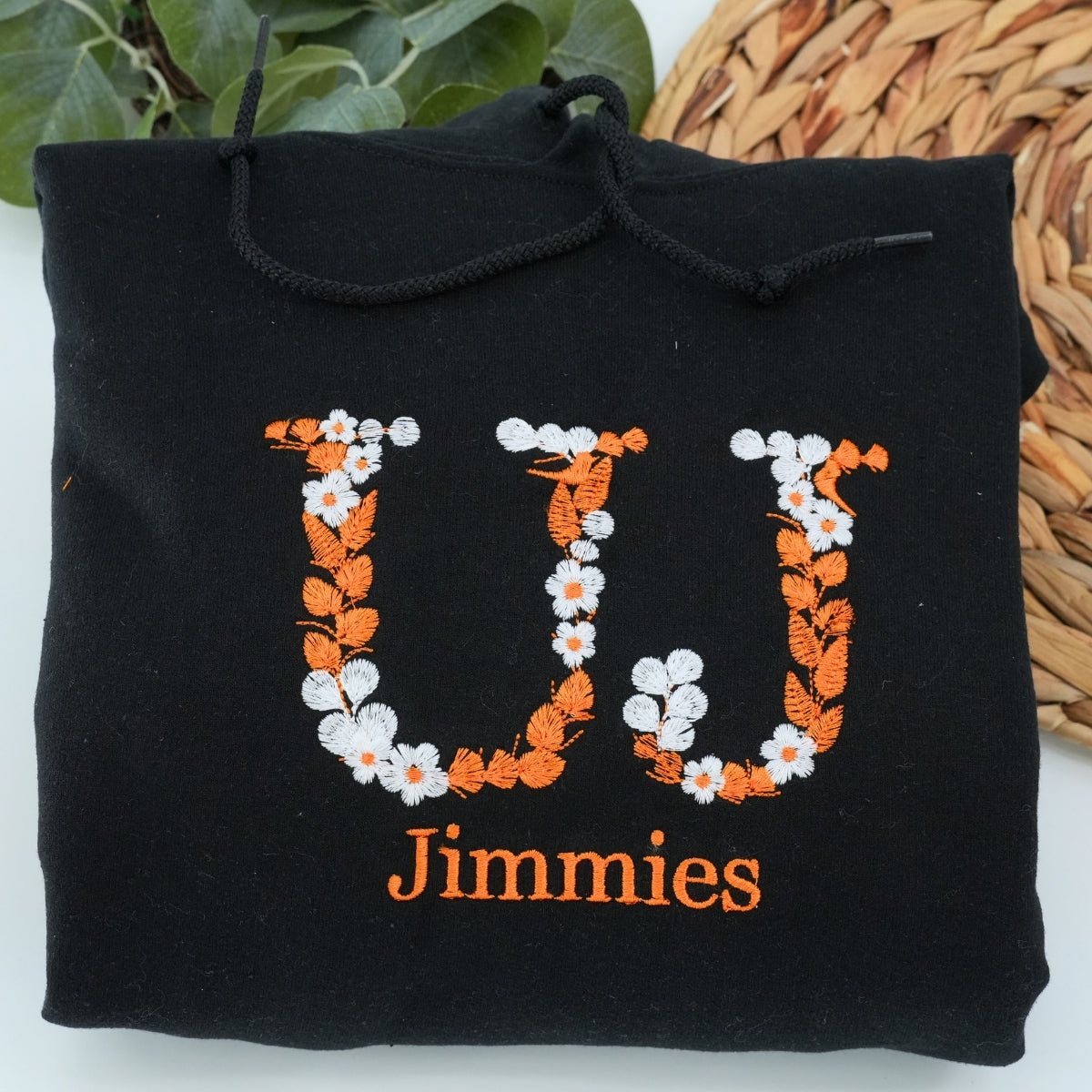 Individuell bestickte Engel- und Dämonenkatze-Kapuzenpullover für Paare