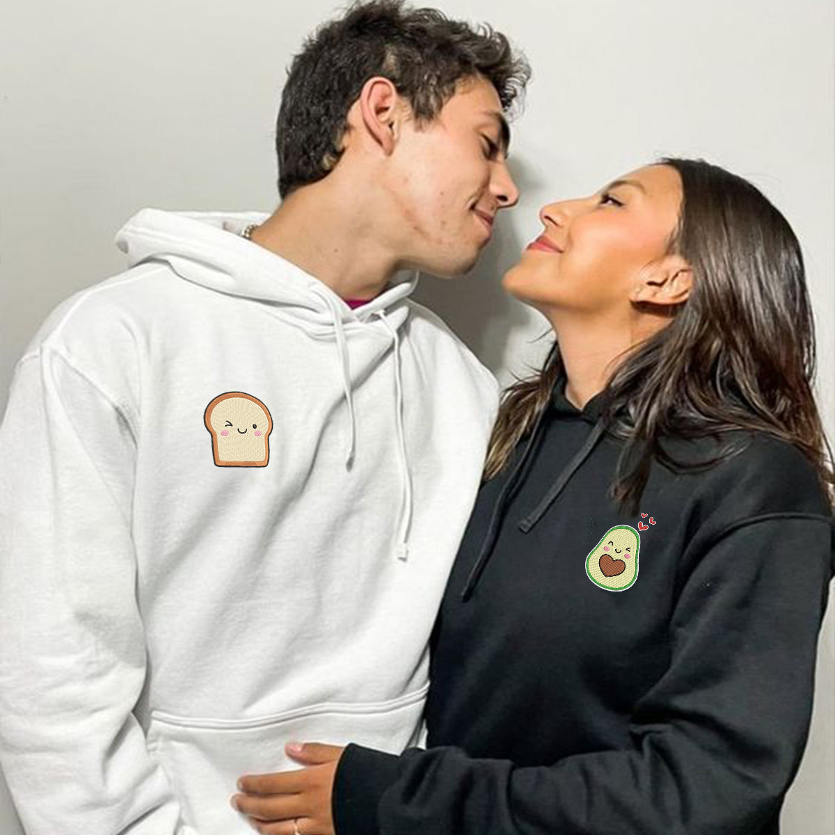 Custom Avocado Toast Matching Embroidered Hoodies for Couples