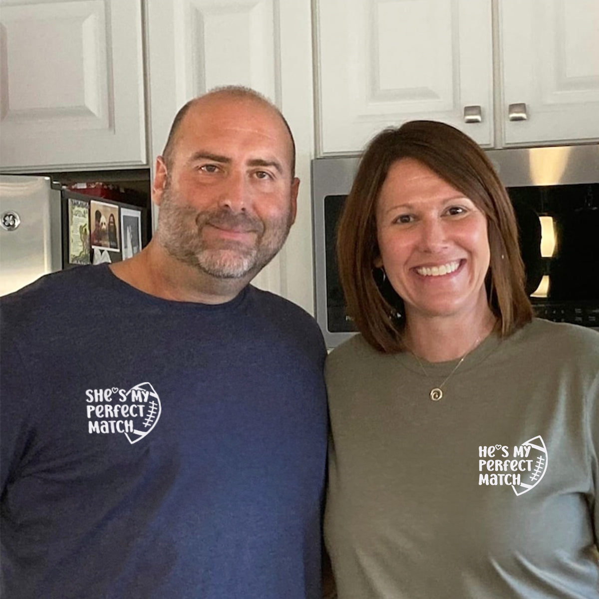 Personalisierte passende bestickte Hoodies mit der Aufschrift „She's My Perfect Match“ für Paare