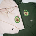 Sweat à Capuche Zippé Femme Motif Avocat Love - Tissu Doux (95% Polyester, 5% élasthanne) - Coupe Longue Oversize - Automne/Hiver - 9