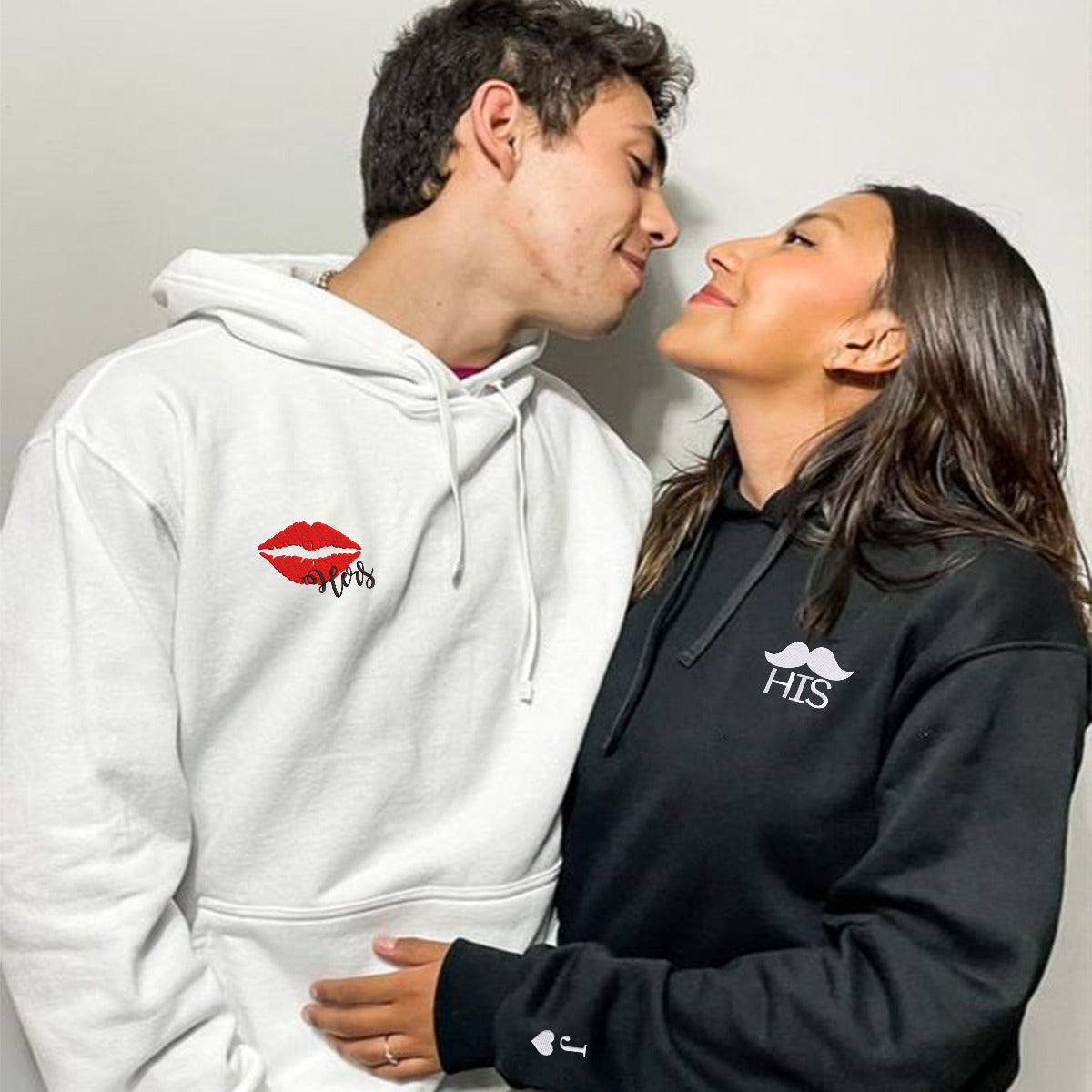 Custom Matching His & Her Couple Embroidered Hoodies