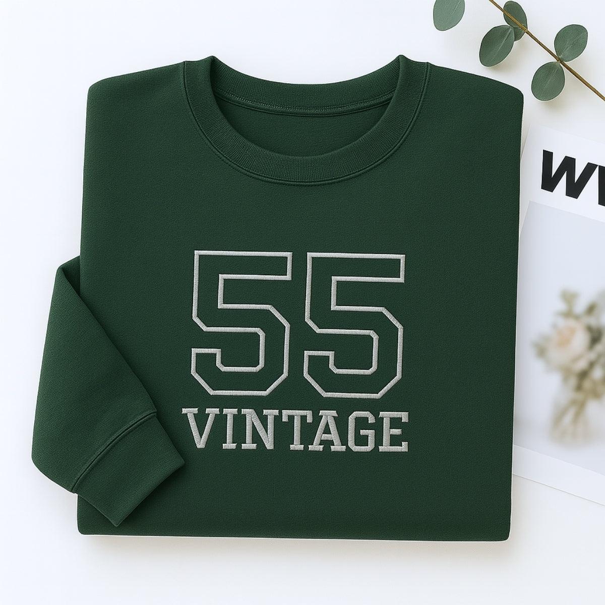 Vintage 55 Hoodies - Custom Retro Embroidered Sweatshirts - Perfect 70th Birthday Gift