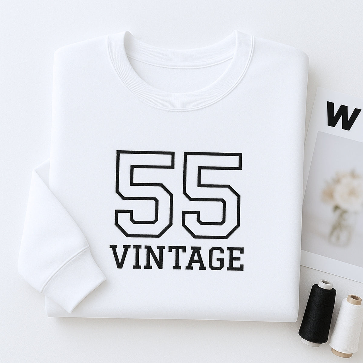 Vintage 55 Hoodies - Custom Retro Embroidered Sweatshirts - Perfect 70th Birthday Gift