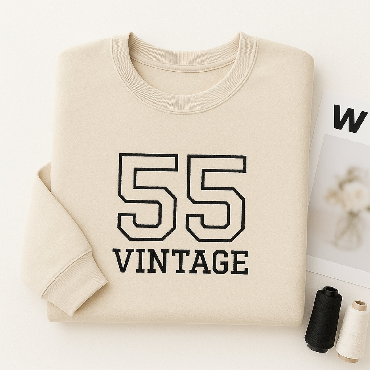 Vintage 55 Hoodies - Custom Retro Embroidered Sweatshirts - Perfect 70th Birthday Gift