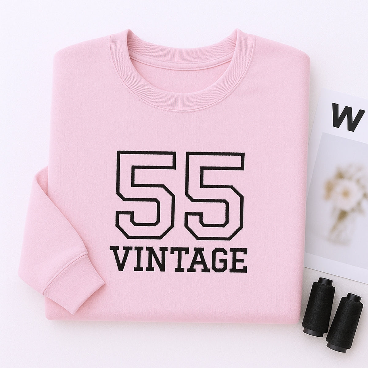 Vintage 55 Hoodies - Custom Retro Embroidered Sweatshirts - Perfect 70th Birthday Gift