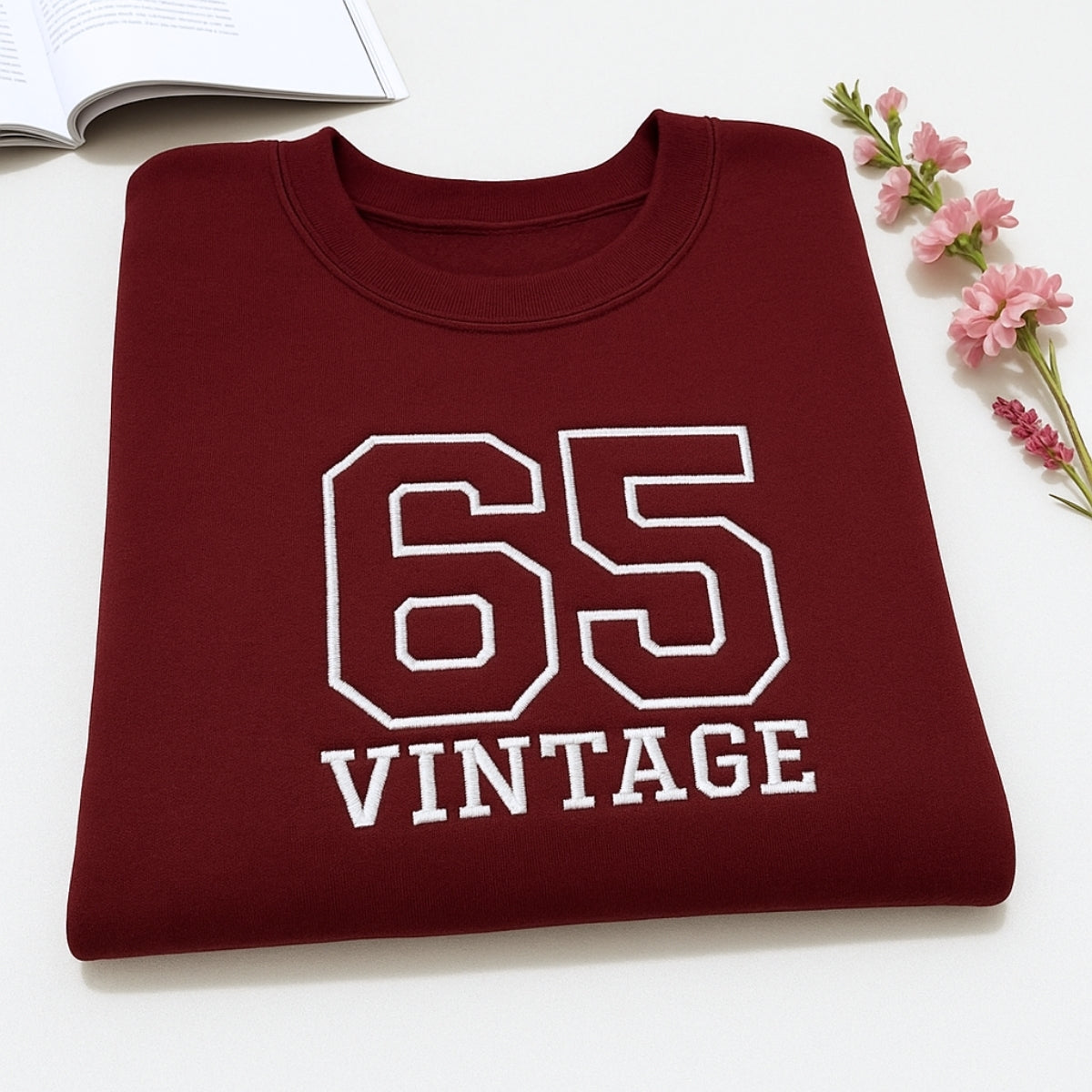 Vintage 65 Hoodies - Custom Retro Embroidered Sweatshirts - Perfect 60th Birthday Gift