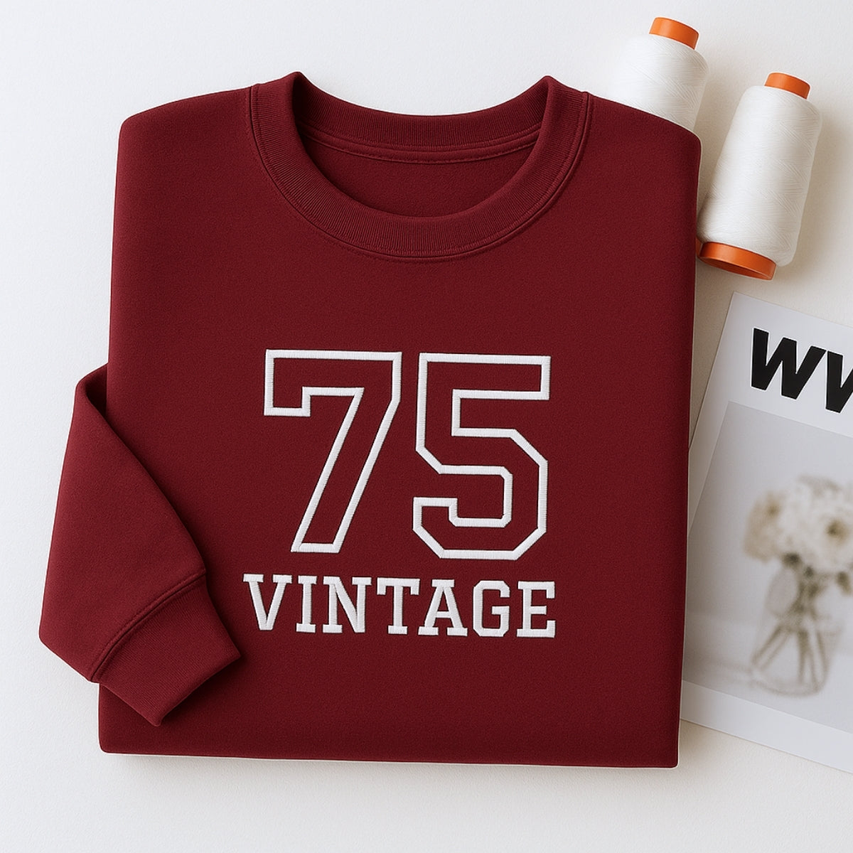 Vintage 75 Hoodies - Custom Retro Embroidered Sweatshirts - Perfect 50th Birthday Gift