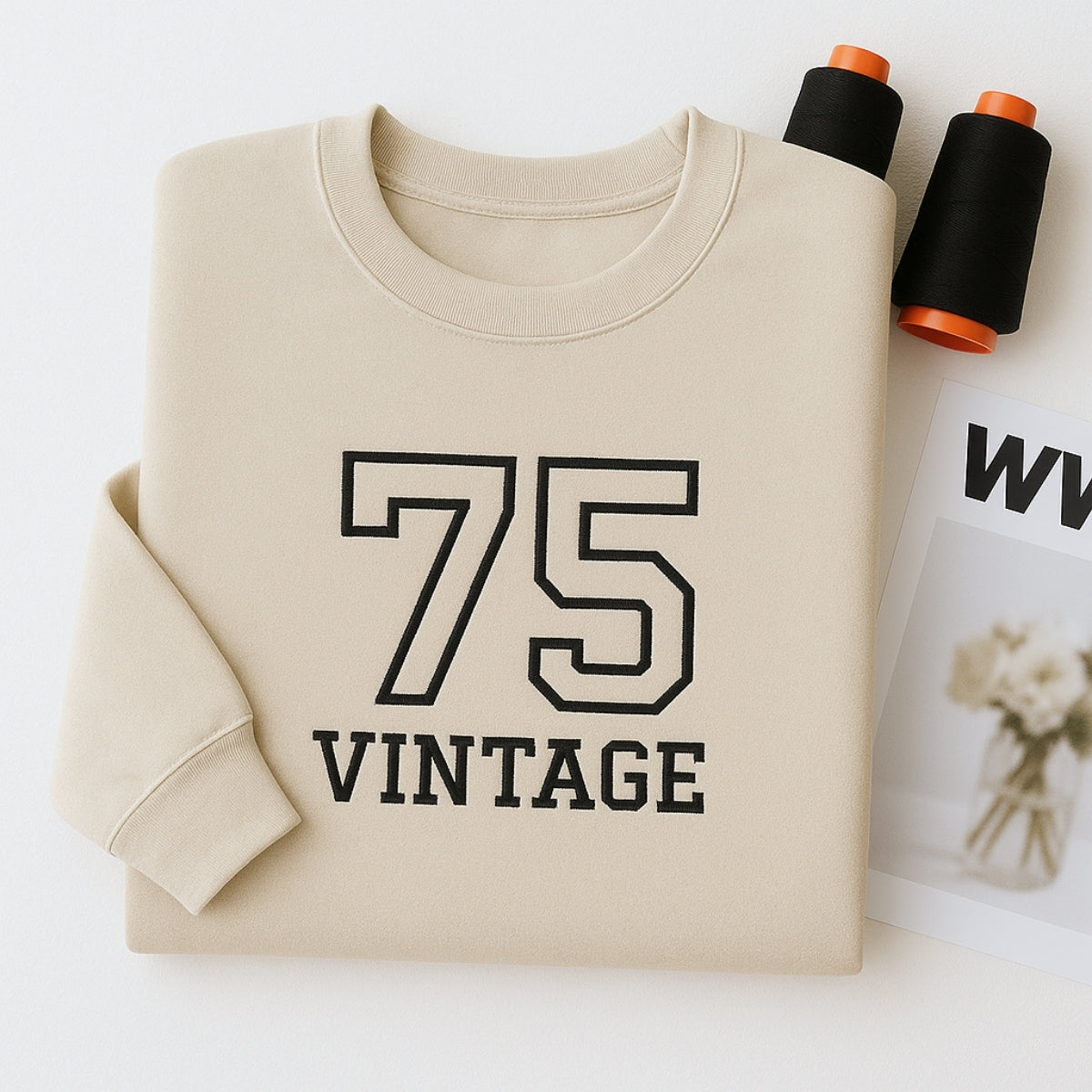 Vintage 75 Hoodies - Custom Retro Embroidered Sweatshirts - Perfect 50th Birthday Gift