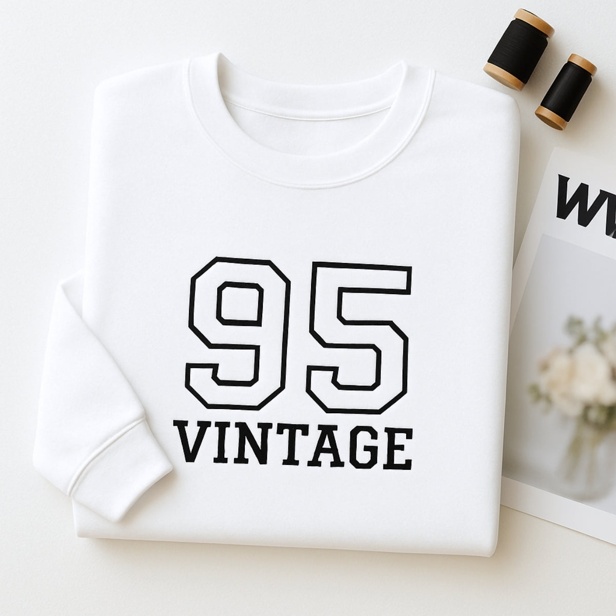 Vintage 95 Hoodies - Custom Retro Embroidered Sweatshirts - Perfect 30th Birthday Gift
