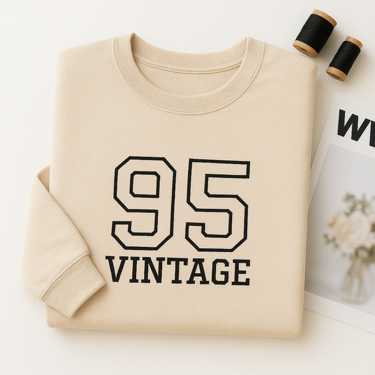 Vintage 95 Hoodies - Custom Retro Embroidered Sweatshirts - Perfect 30th Birthday Gift