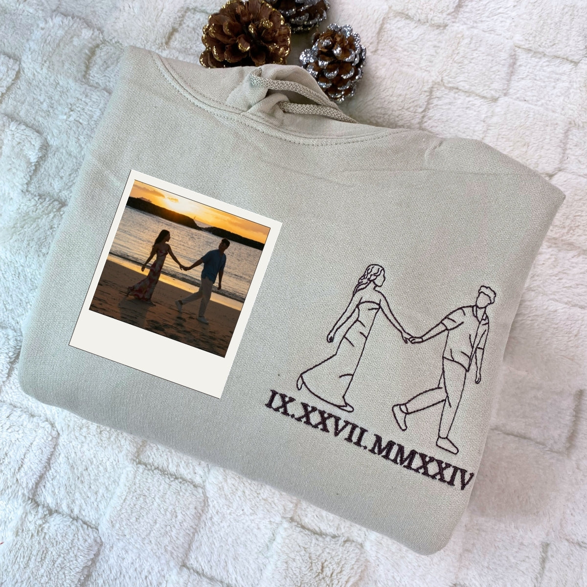 Individuell bestickte Engel- und Dämonenkatze-Kapuzenpullover für Paare