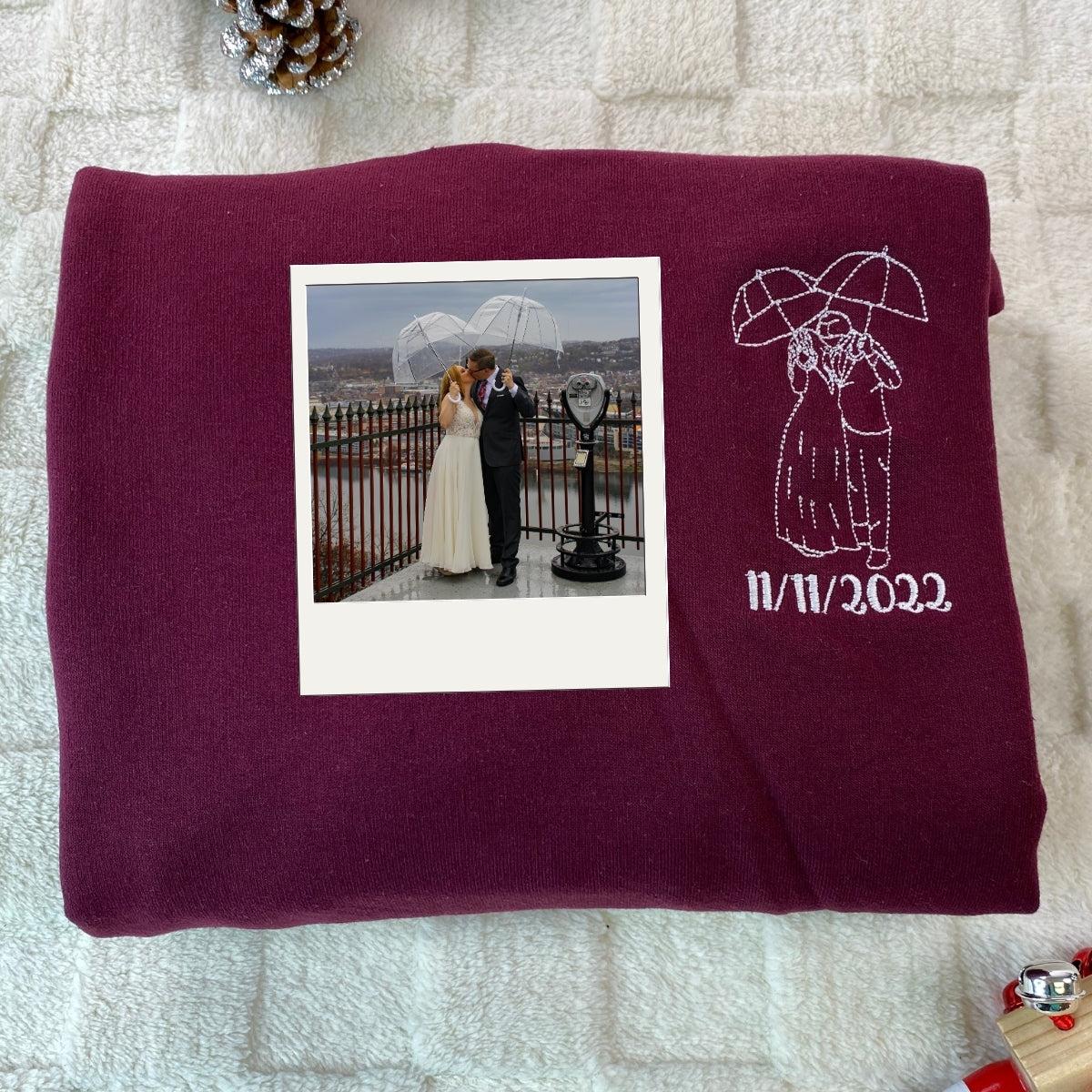 Individuell bestickte Engel- und Dämonenkatze-Kapuzenpullover für Paare