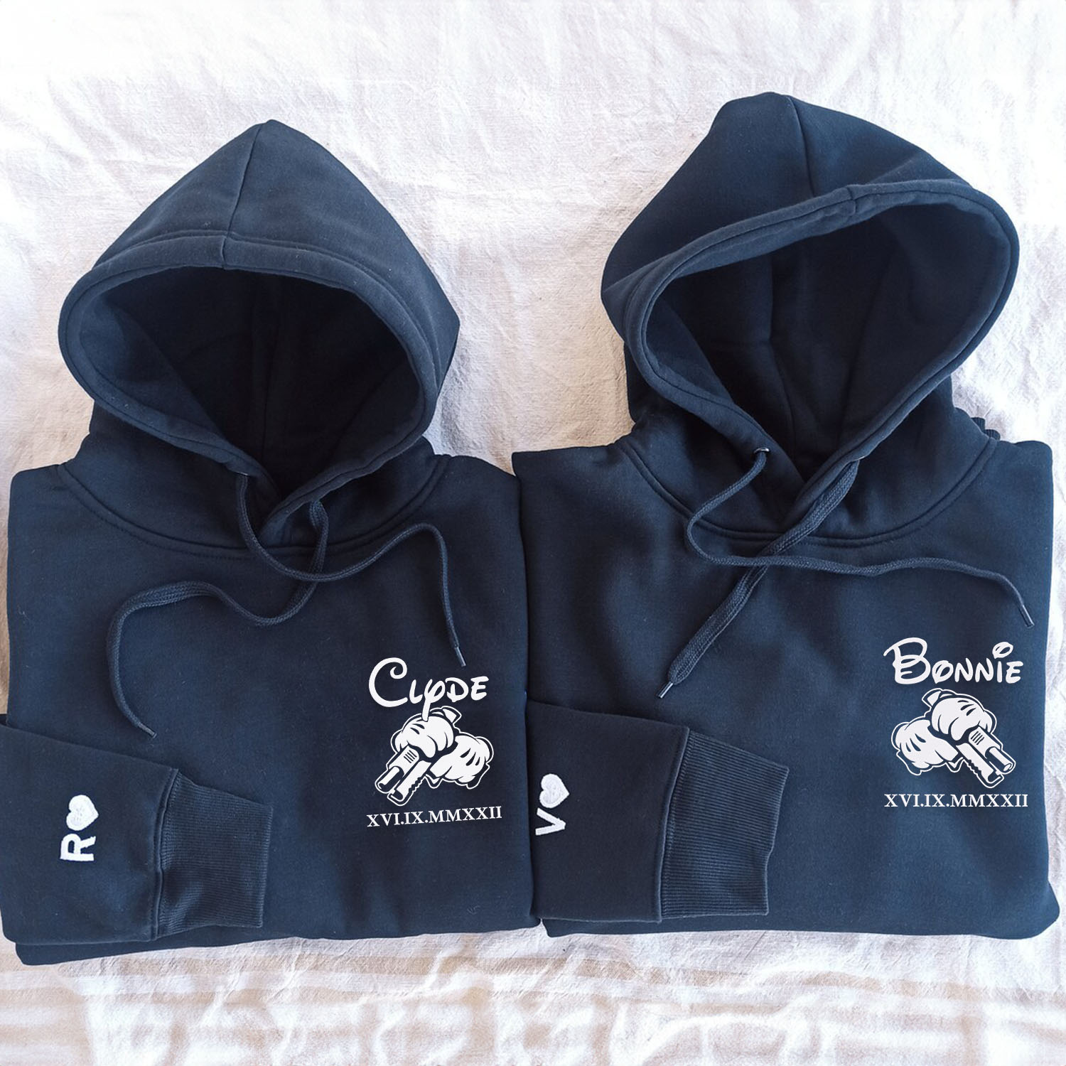 Bonnie and clyde matching hoodies online