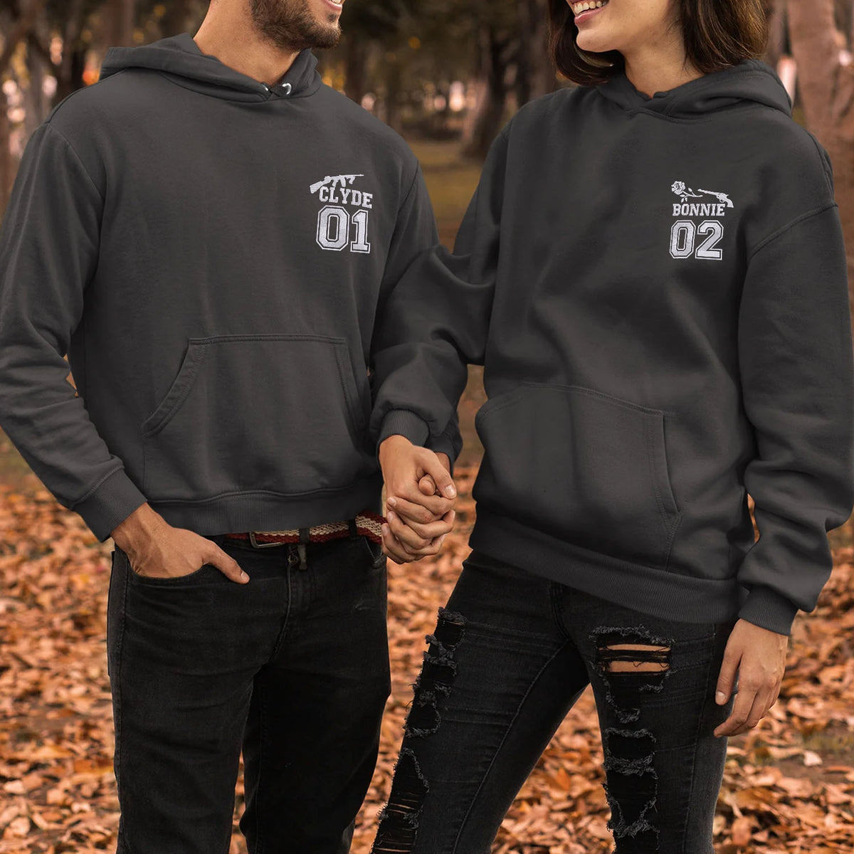 Bestickte Bonnie und Clyde Varsity Hoodies oder Sweatshirts