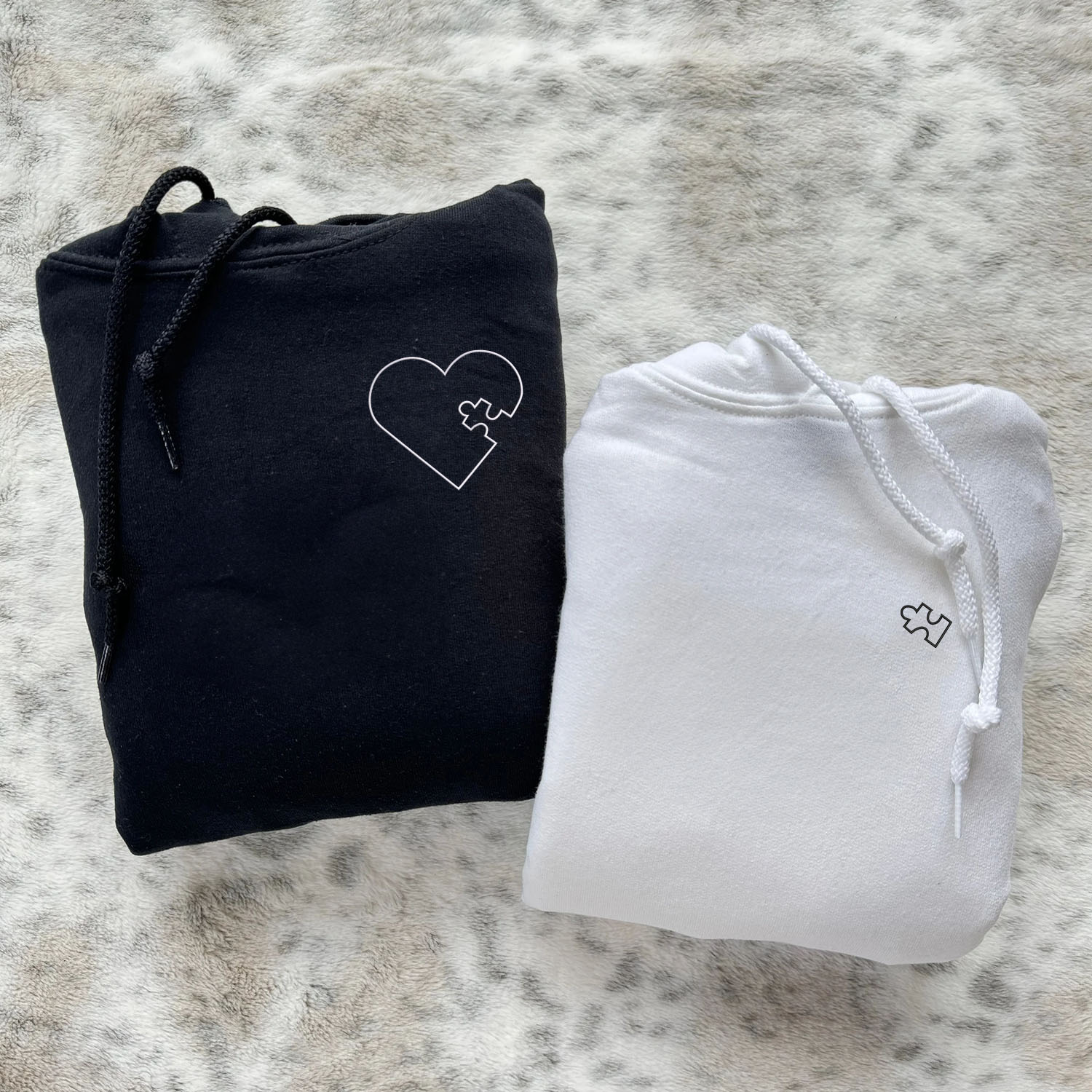 Custom Embroidered Boyfriend and Girlfriend Matching Hoodies for Couples