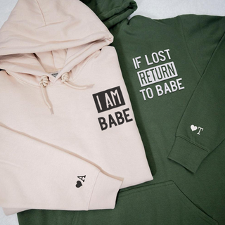 Individuell bestickte If Lost Return to Babe Passende Hoodies für Paare