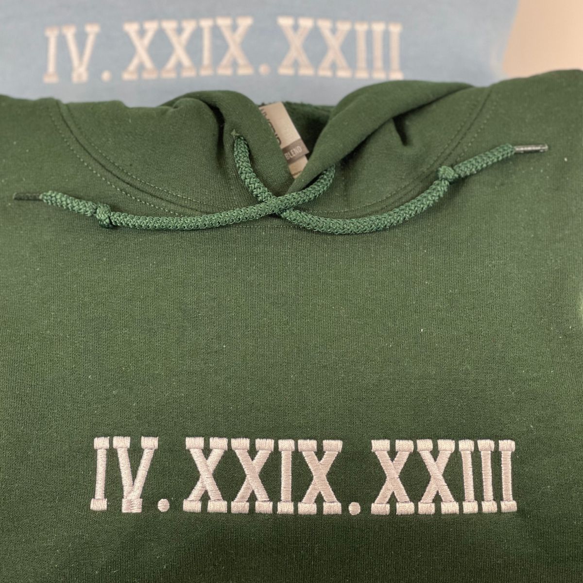 Custom Roman Numeral Embroidered Hoodie