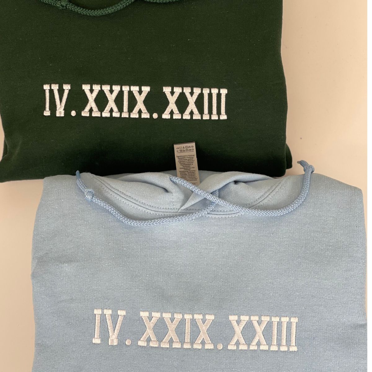 Custom Roman Numeral Embroidered Hoodie