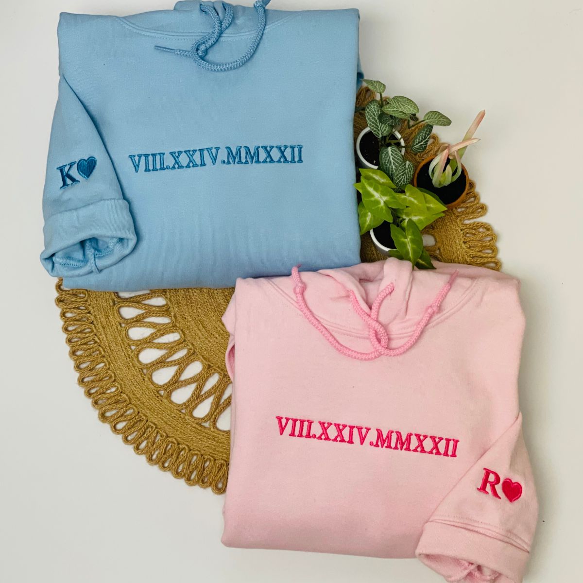 Custom Roman Numeral Embroidered Hoodie